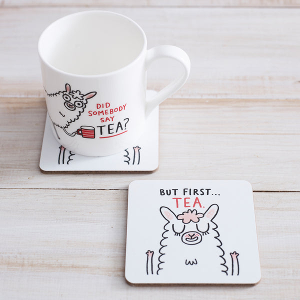 but first tea coaster